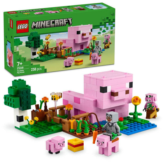 LEGO Minecraft: A Casa do Porco Bebé | Idades 7+ | 238 Peças | Item 21268