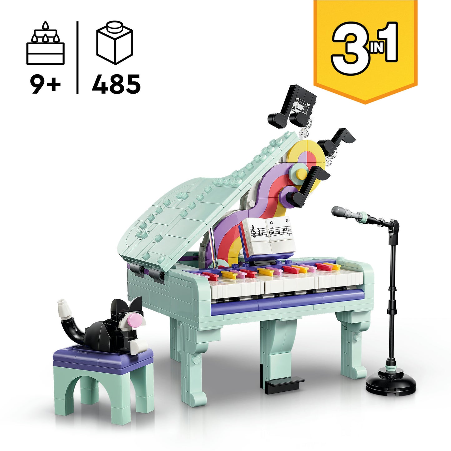 LEGO Creator 3 em 1 Piano Decorativo com Gato 31392