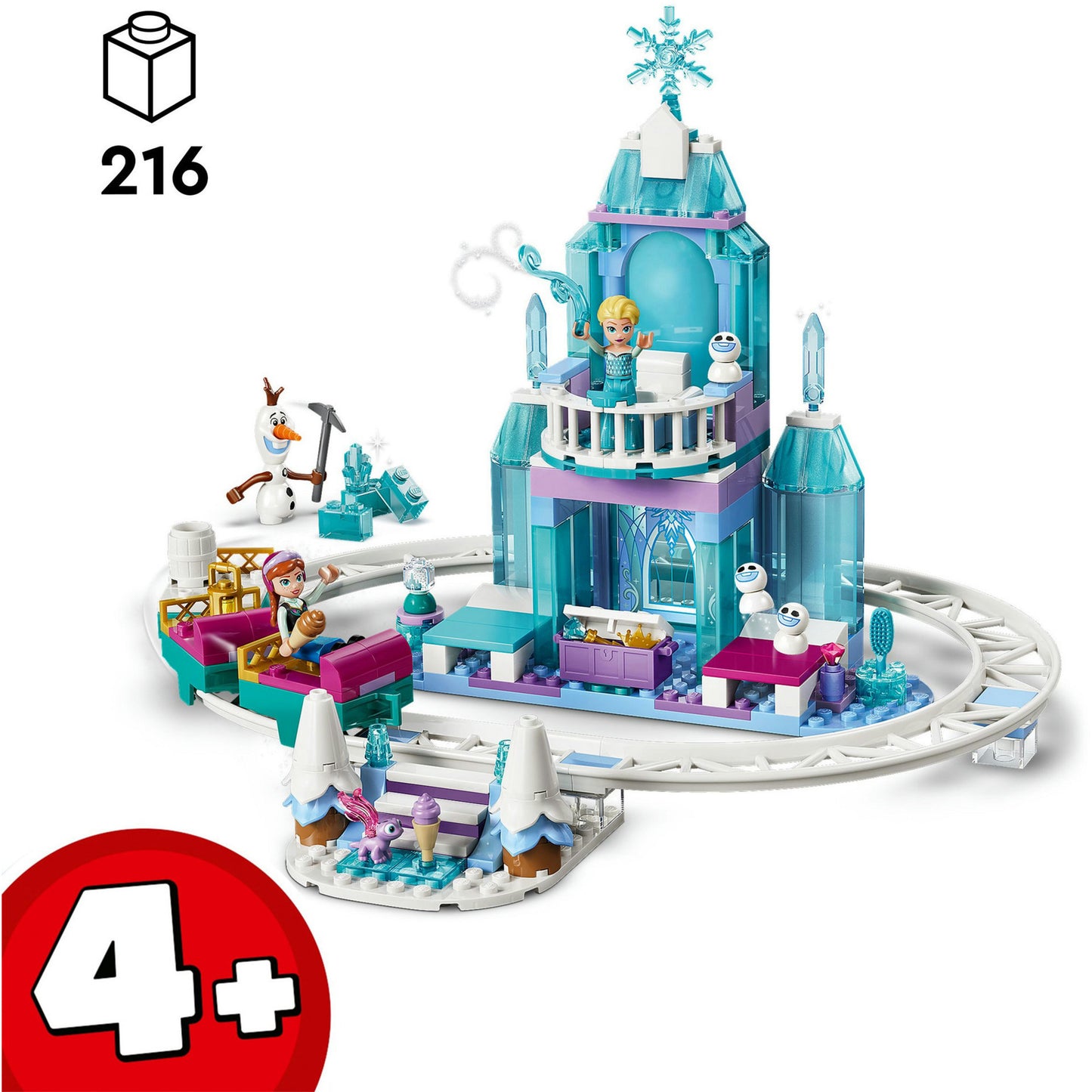 LEGO Disney Frozen Castelo de Gelo da Elsa e Aventura na Pista de Neve 43281 216 Peças