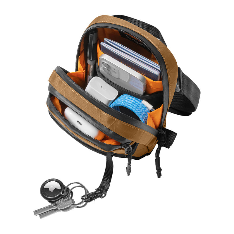 TOMTOC Aviator-T37 travel bag with shoulder strap X-Pac 1.3L (brown)_5