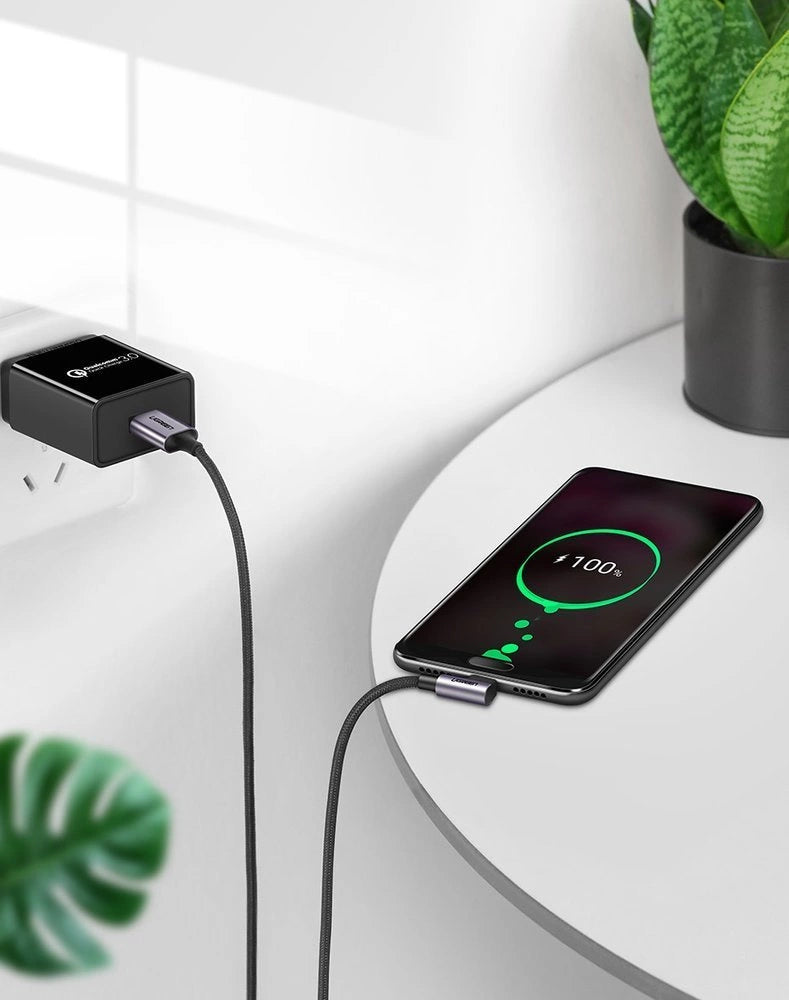 Ugreen US284 50941 USB-A (straight) / USB-C (angled) 3A Cable 1m - Gray_3