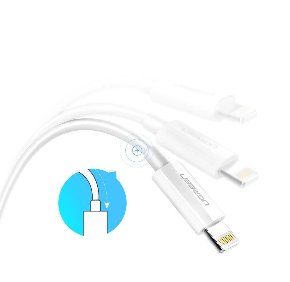 Ugreen US155 20728 USB-A / Lightning MFi 2.4A cable 1m - white_11