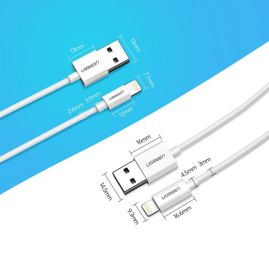 Ugreen US155 20728 USB-A / Lightning MFi 2.4A cable 1m - white_17