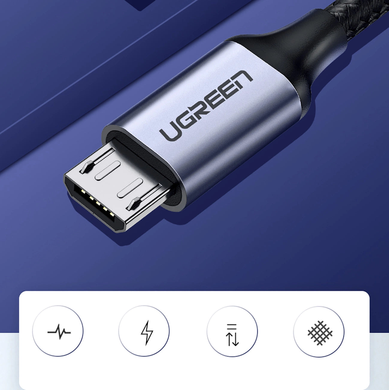 Ugreen US290 60148 USB-A / micro USB 2.4A cable 2m - gray_4