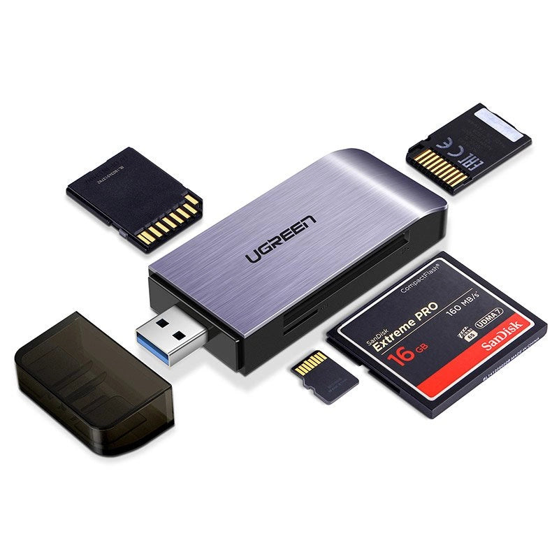 Ugreen SD / micro SD / CF / MS card reader for USB 3.0 gray (50541)_1