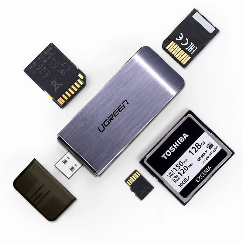 Ugreen SD / micro SD / CF / MS card reader for USB 3.0 gray (50541)_3