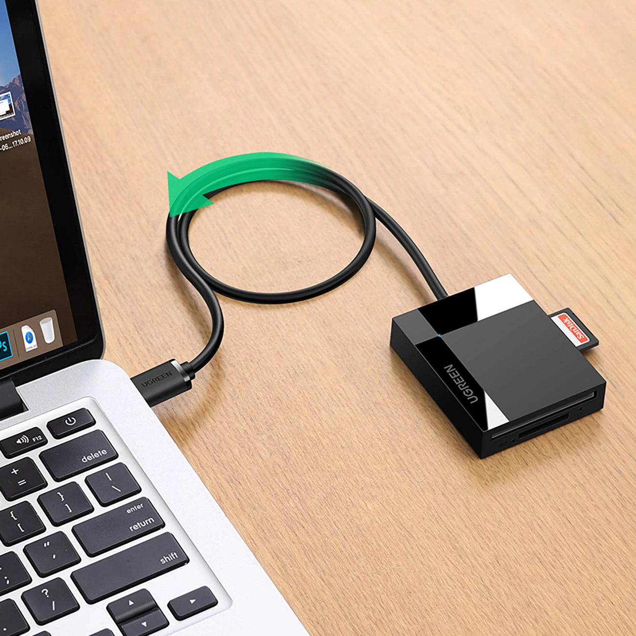 Ugreen CR125 30231 SD / micro SD / CF / MS memory card reader with 1m USB 3.0 cable - black_9