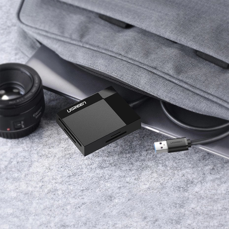 Ugreen CR125 30231 SD / micro SD / CF / MS memory card reader with 1m USB 3.0 cable - black_4