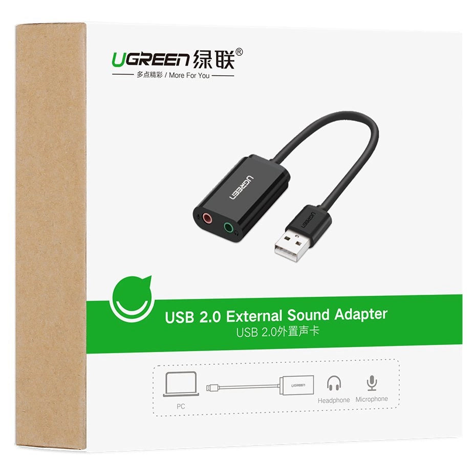 Ugreen external sound card music adapter USB - 3.5 mm mini jack 15cm black (30724)_12