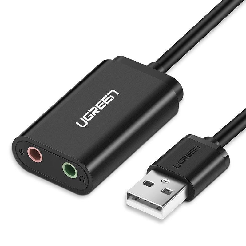 Ugreen external sound card music adapter USB - 3.5 mm mini jack 15cm black (30724)_0