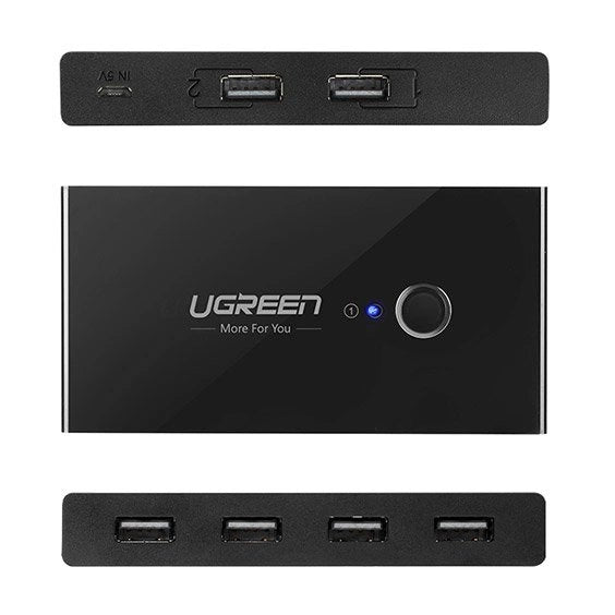 Ugreen switch box HUB switch 4x USB 2.0 USB splitter for two computers black (30767)_5