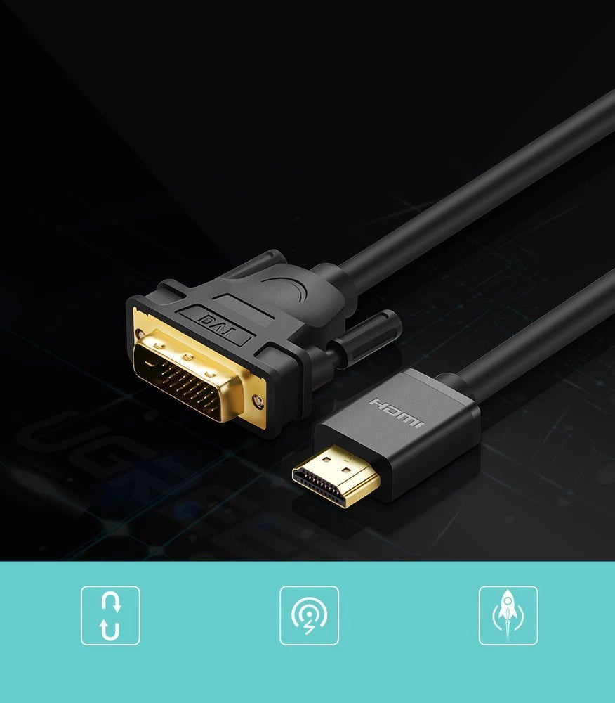 Ugreen HDMI - DVI 4K 60Hz 30AWG 1m black cable (30116)_2