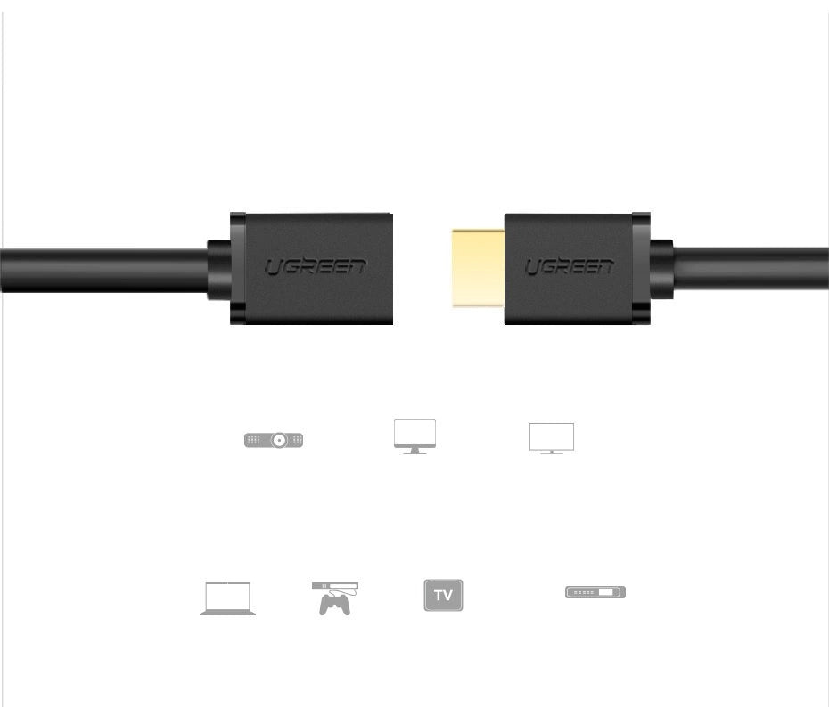Ugreen HD107 10142 HDMI (Male) - HDMI (Female) 4K Cable 2m - Black_4