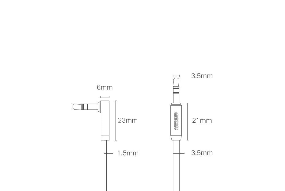 Ugreen flat cable audio cable AUX 3.5mm mini jack 1m silver (10597)_13