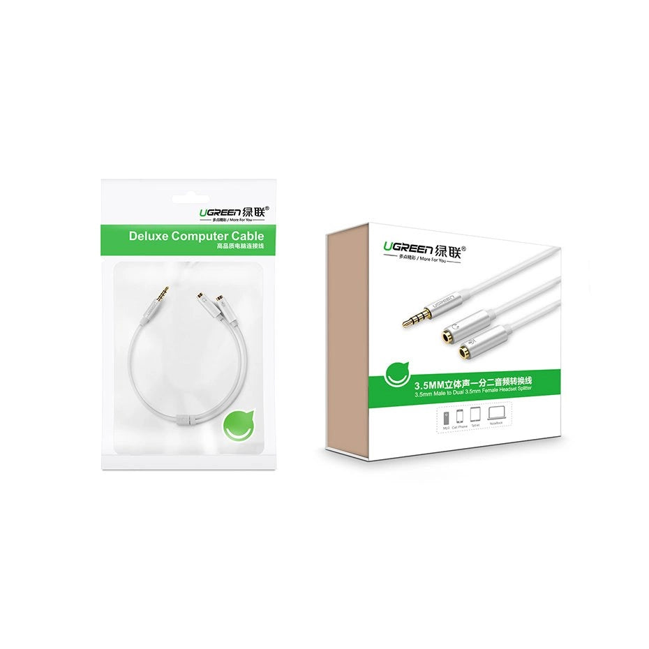 Ugreen cable cable headphone splitter 3.5 mm mini jack AUX microphone 20cm (microphone + stereo output) silver (30619)_10
