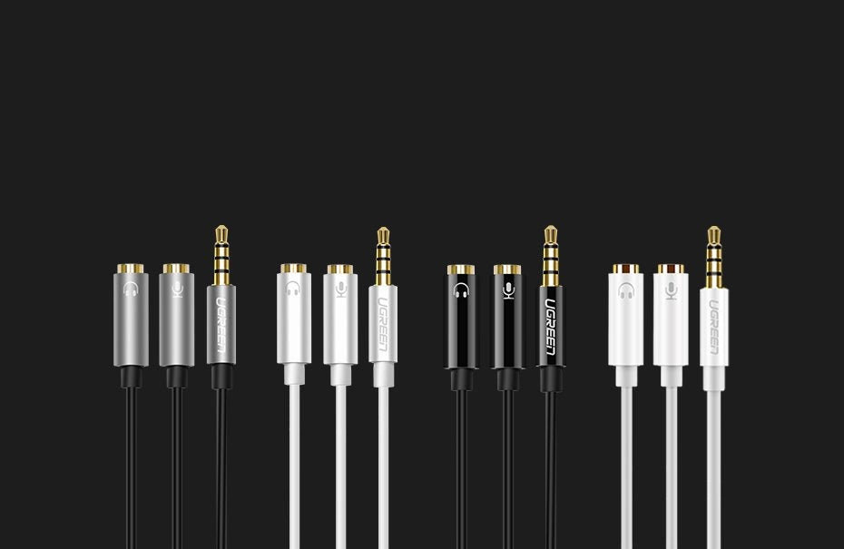 Ugreen cable cable headphone splitter 3.5 mm mini jack AUX microphone 20cm (microphone + stereo output) silver (30619)_8