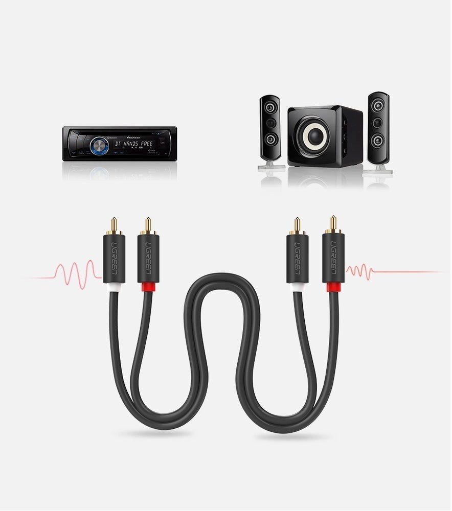 Ugreen AV104 10520 audio cable 2RCA (male) / 2RCA (male) 5m - gray_9
