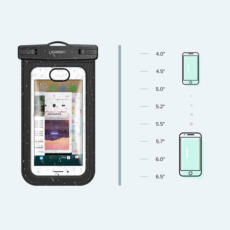 Ugreen LP186 60959 case waterproof IPX8 for 4-6.5" smartphone - black and transparent_8