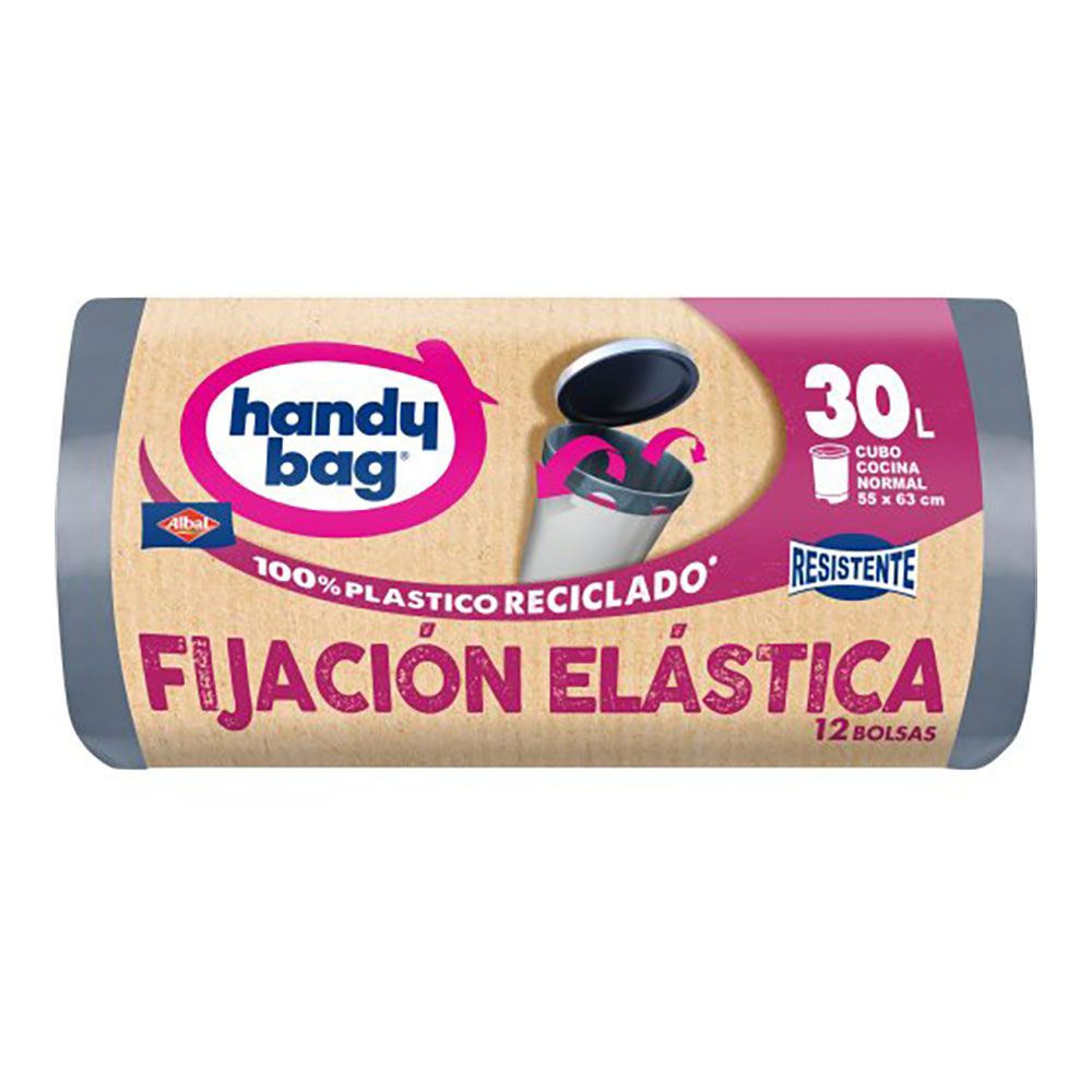 Sacos do lixo fixação elástica 30 l (55 x 63 cm), 12 uds_0