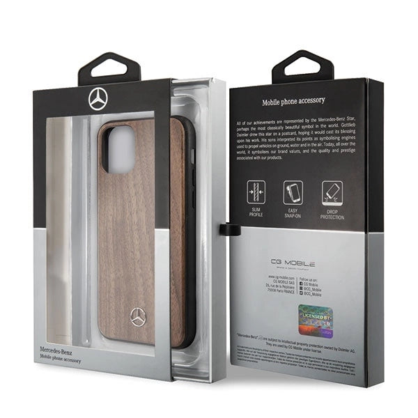 Mercedes MEHCN65VWOLB iPhone 11 Pro Max hard case brązowy/brown Wood Line Walnut_5