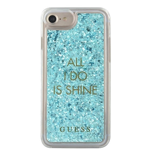 Guess GUHCP7GLUQBL iPhone 6/7/8 /SE 2020 / SE 2022 blue/blue hard case Liquid Glitter Party_2