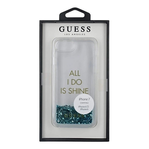 Guess GUHCP7GLUQBL iPhone 6/7/8 /SE 2020 / SE 2022 blue/blue hard case Liquid Glitter Party_3