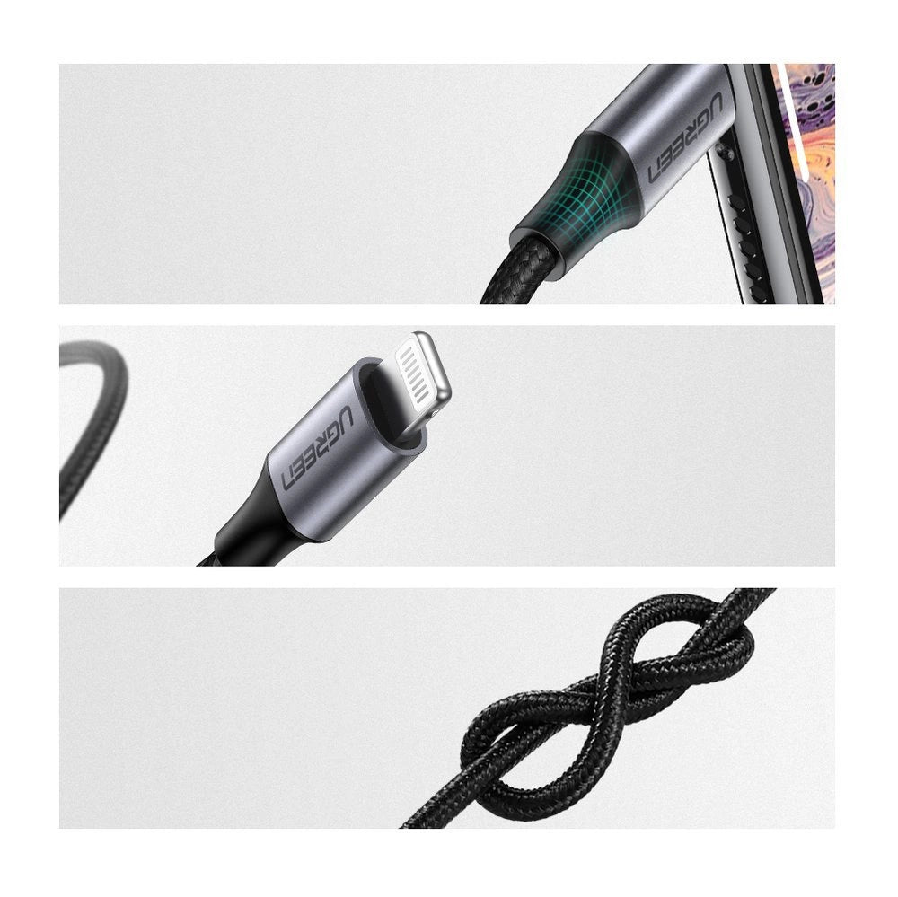 CABLE UGREEN LIGHTNING TO 3.5MM MALE ADAPTER 1M_5