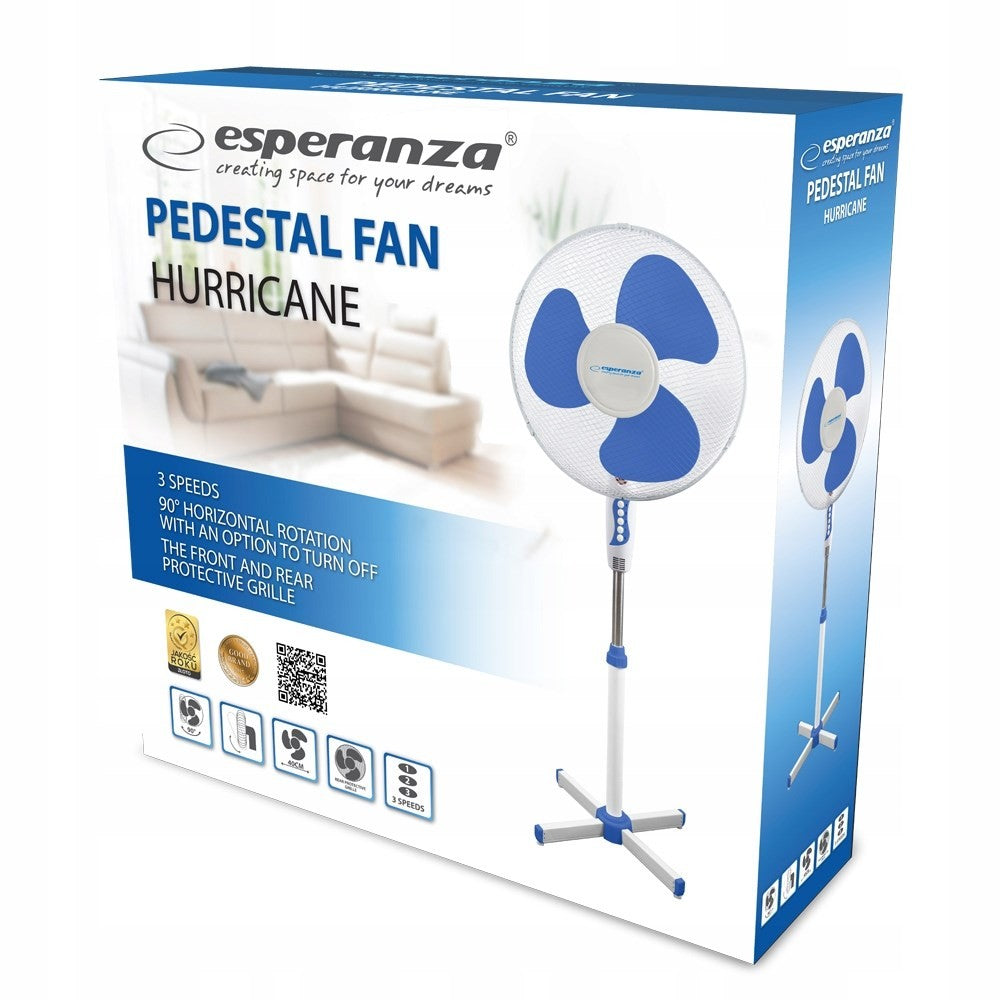 Ventoinha de Pé Esperanza HURRICANE 16” 50W Branca/Azul