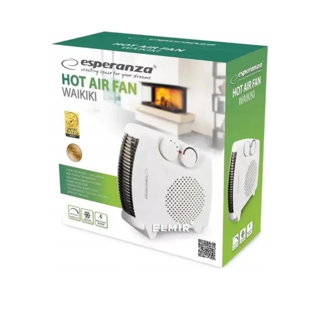 Esperanza Aquecedor Compacto Compacto 2 em 1 1000W/2000W Waikiki