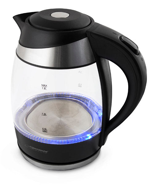 Chaleira Elétrica de Vidro Esperanza Gullfoss 1.8L 2200W c/ LED