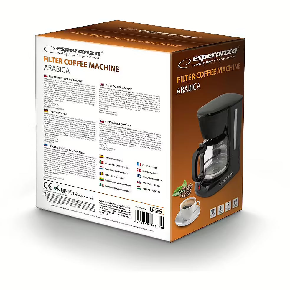 Cafeteira de Filtro Esperanza Arabica 1.8L / Preto