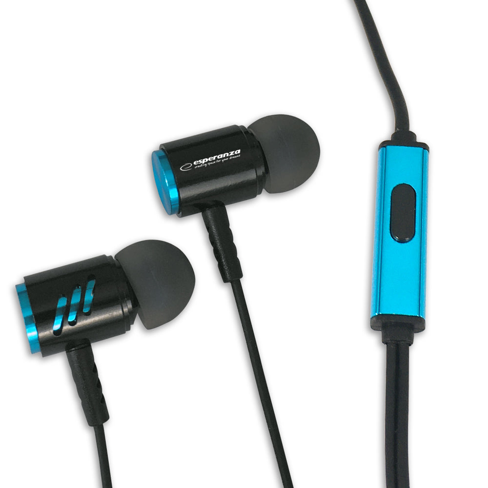 Auriculares Esperanza com Microfone integrado EH207 Preto e Azul