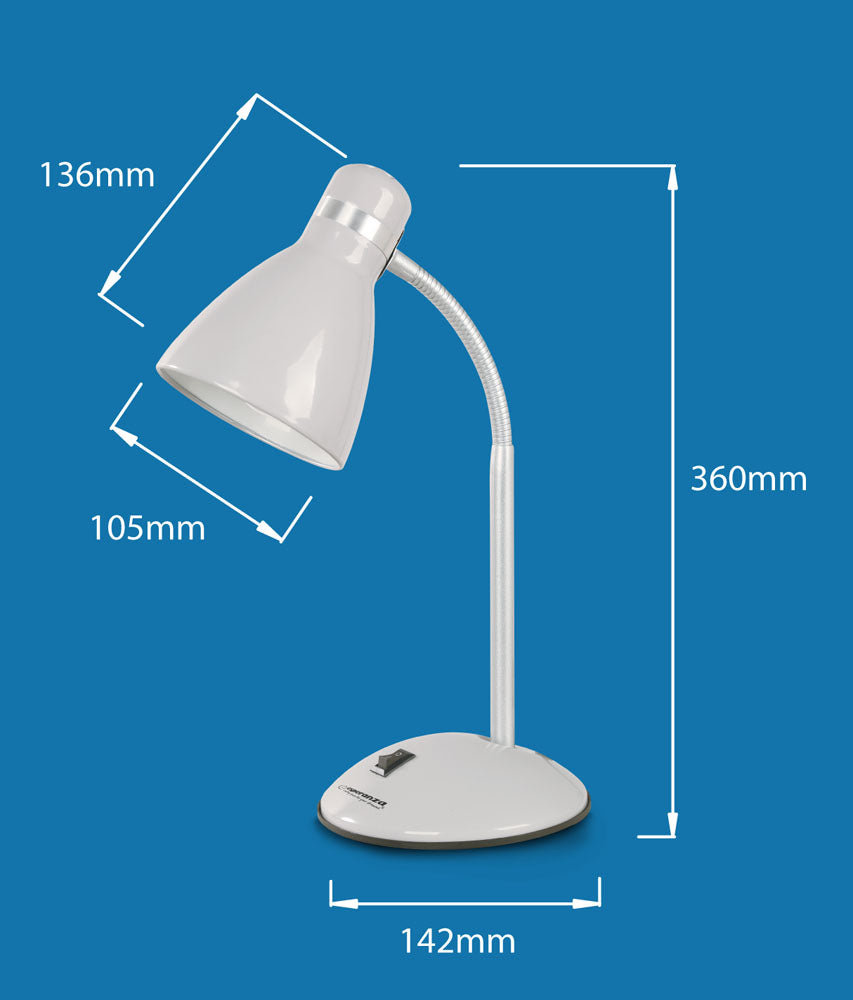 Candeeiro de secretária Alkes, Esperanza / E27 / LED / 12W / Branco