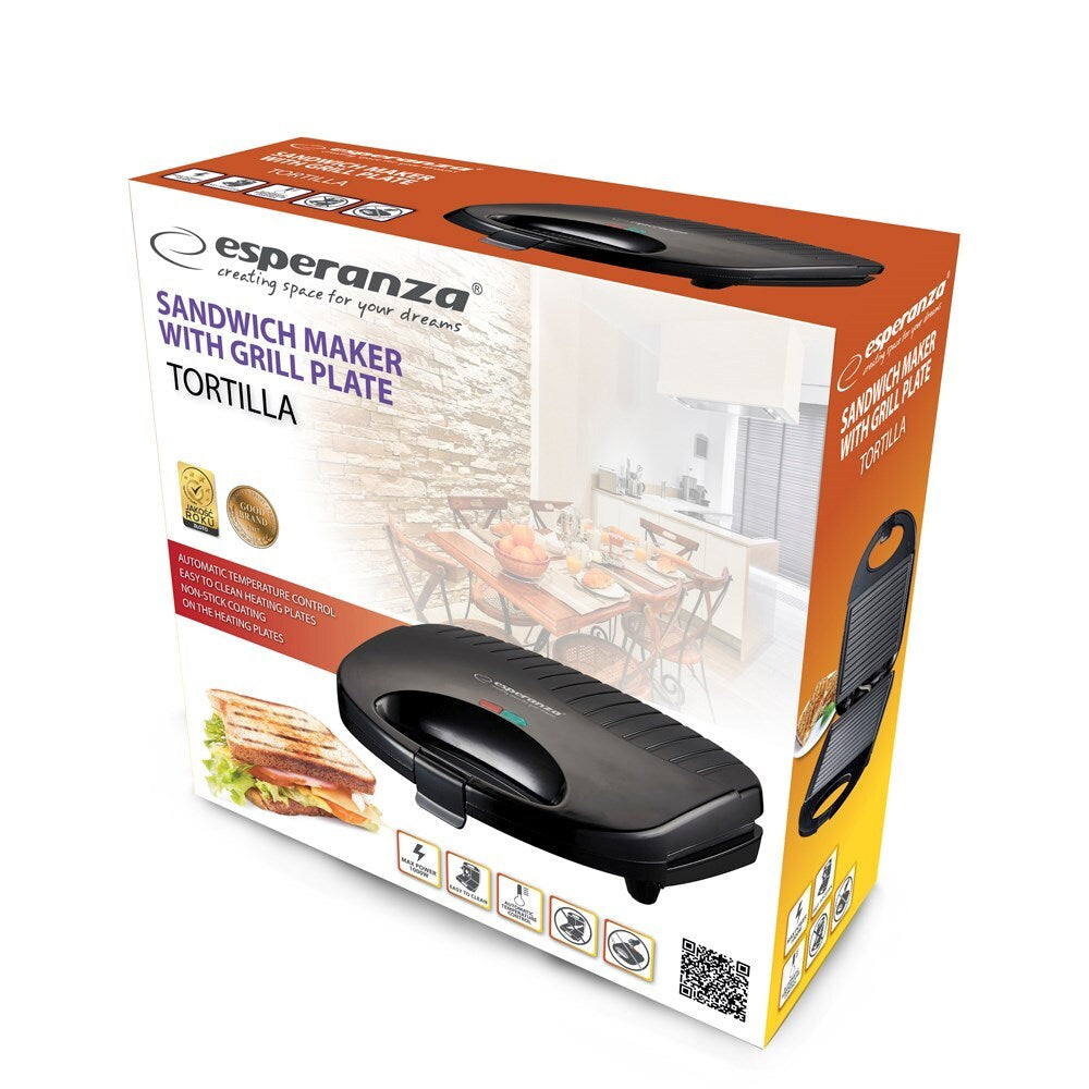 Sanduicheira Esperanza Grill Plate 1000W Preta