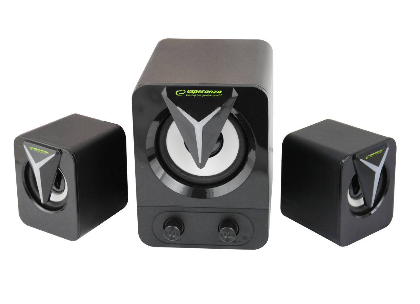 ESPERANZA Colunas USB 2.1 5W Pretas com LED Rainbow