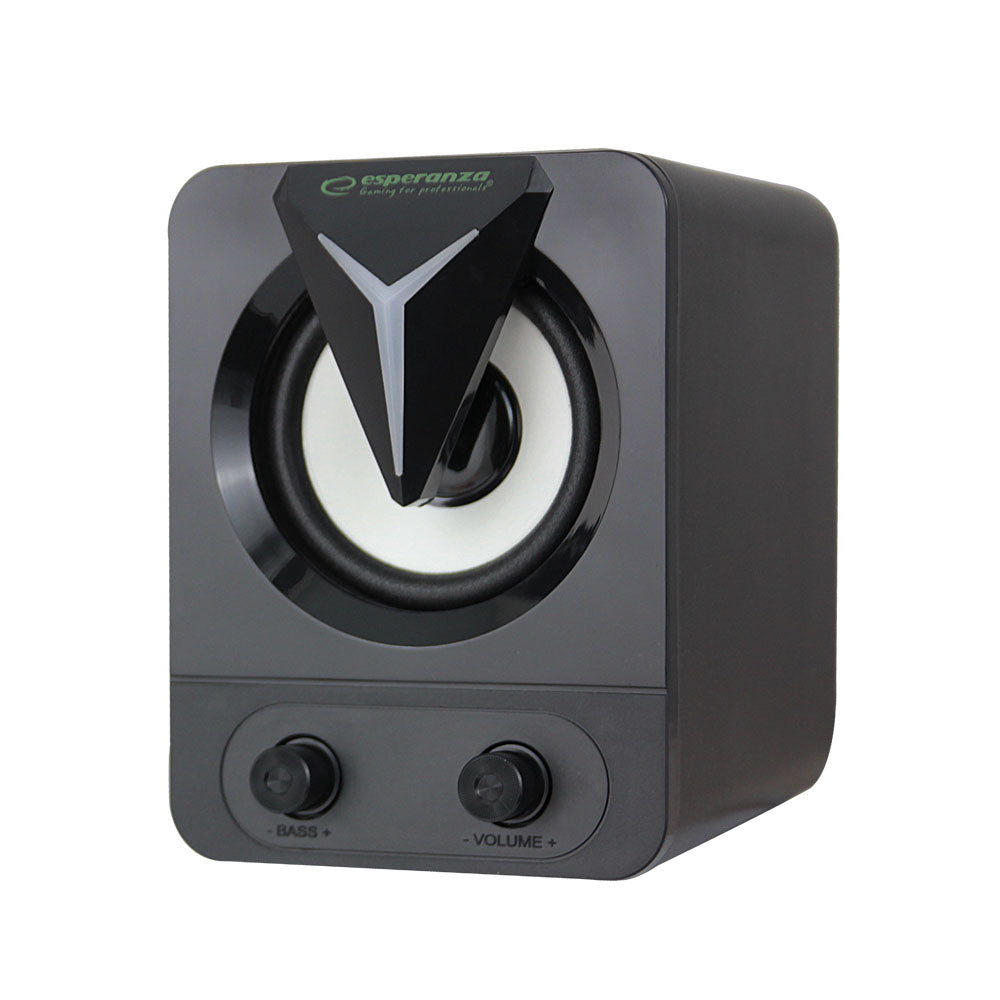 ESPERANZA Colunas USB 2.1 5W Pretas com LED Rainbow