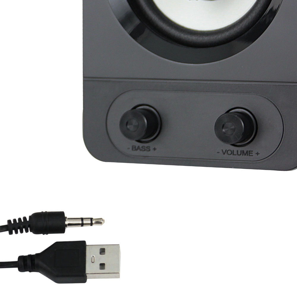 ESPERANZA Colunas USB 2.1 5W Pretas com LED Rainbow