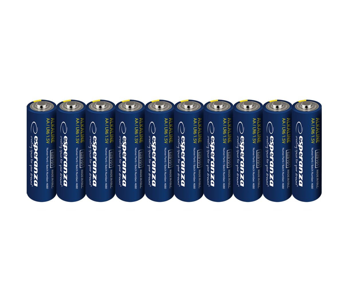 Pilhas Alcalinas Esperanza AA x10 uni. Embaladas em Película EZB112