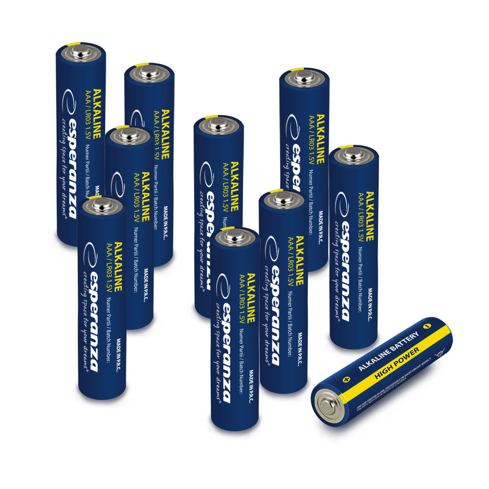 Pilhas Alcalinas Esperanza AAA x10 uni. Embaladas em Película EZB113