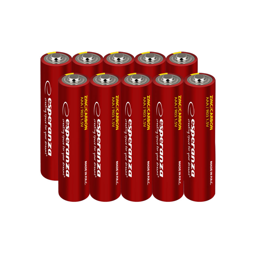 Pilhas de Carbono/Zinco Esperanza AAA Blister de 10 unidades