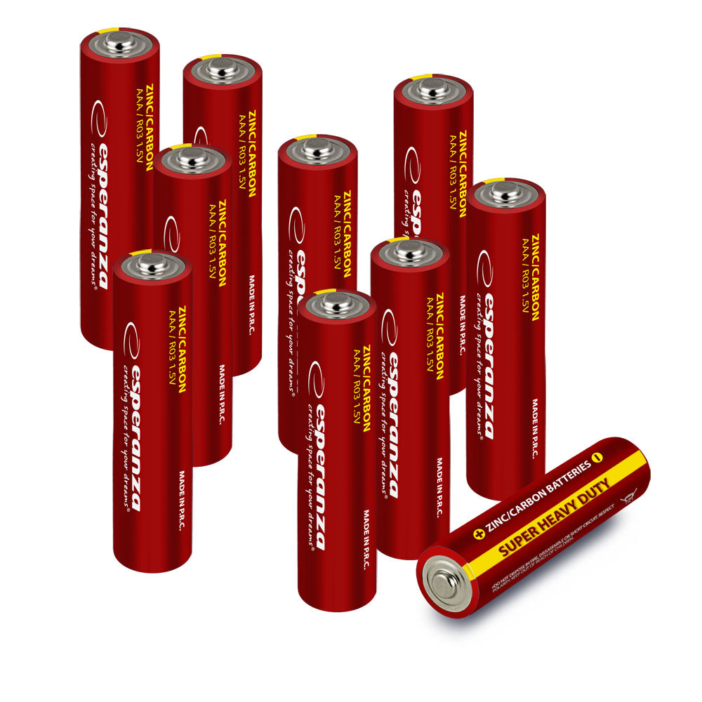 Pilhas de Carbono/Zinco Esperanza AAA Blister de 10 unidades