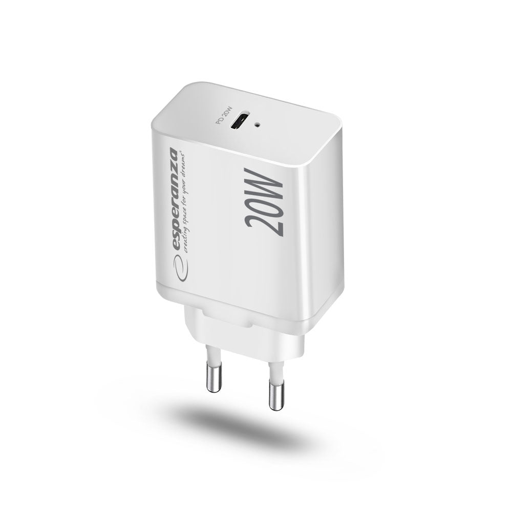 Esperanza Quick Power Fast Charger 20W USB-C PD Branco