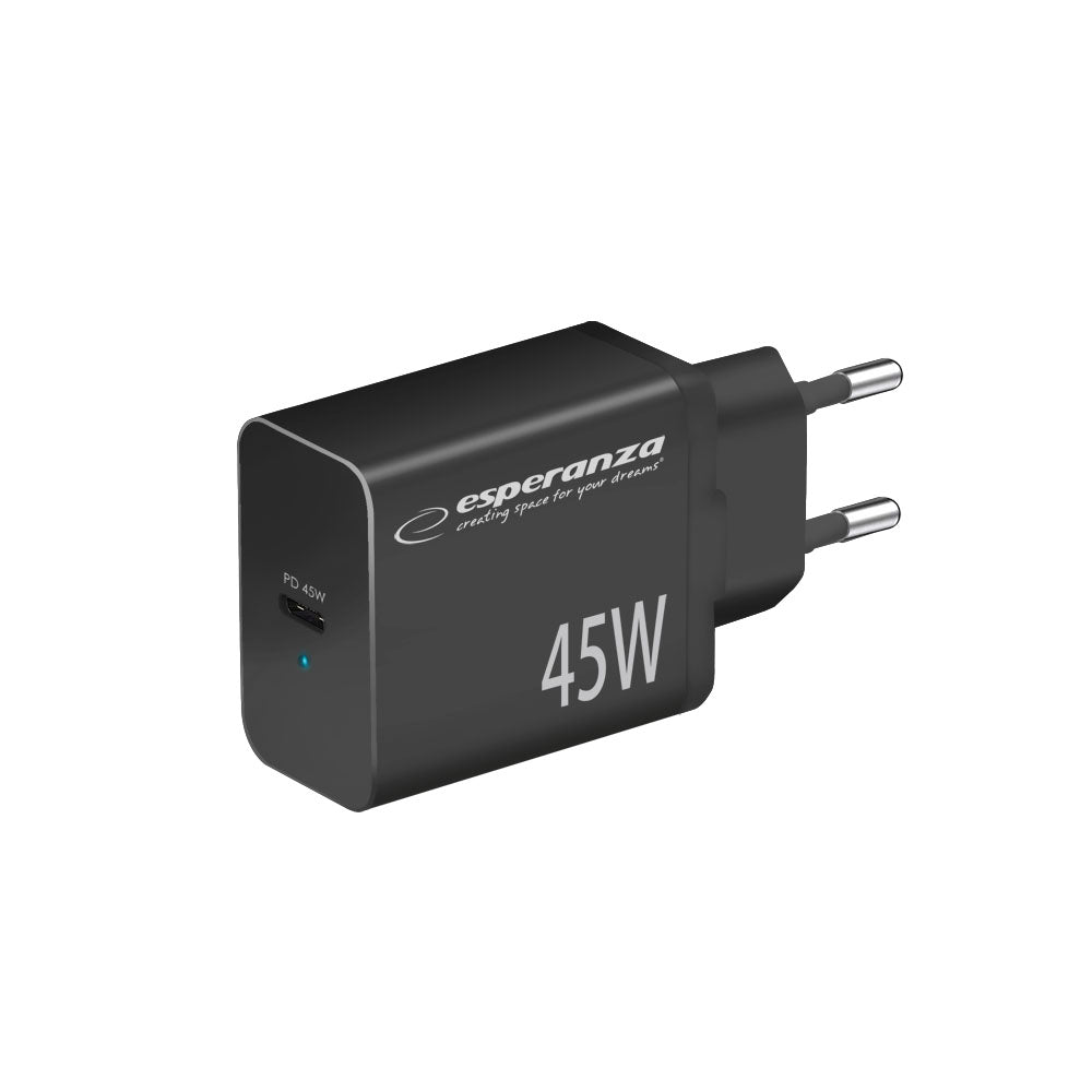 Esperanza Quick Fast Charger 45W USB-C PD 45W Preto