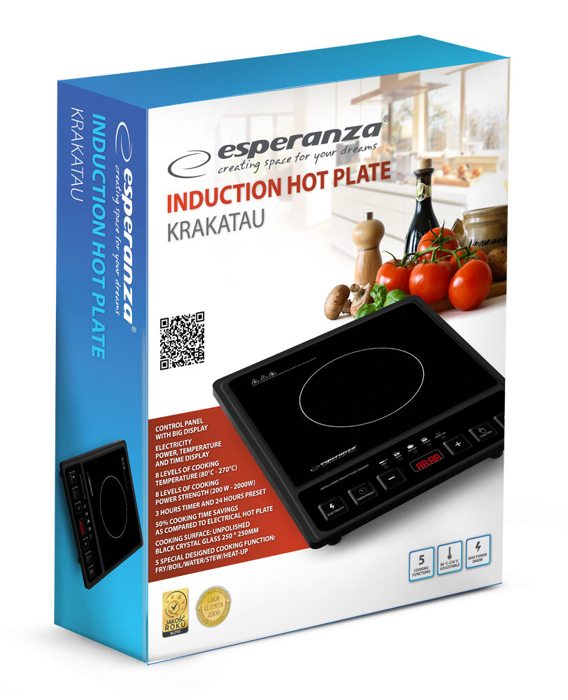 Placa de Indução Portátil 2000W Esperanza EKH011