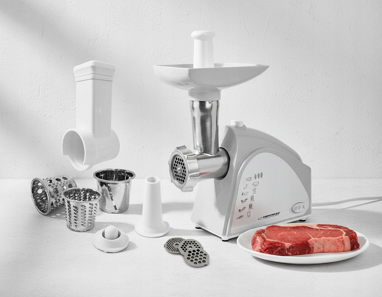Picadora de Carne Esperanza RISSOLE 2200W com Raladores