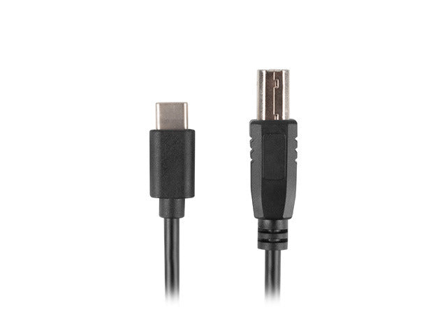 Cabo de impressora Lanberg USB-C (Macho) para USB-B(Macho) 2.0 c/ 3 metros Preto