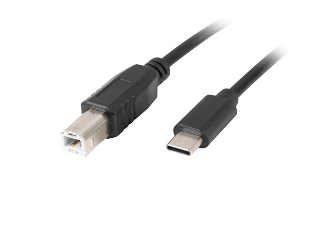 Cabo de impressora Lanberg USB-C (Macho) para USB-B(Macho) 2.0 c/ 3 metros Preto