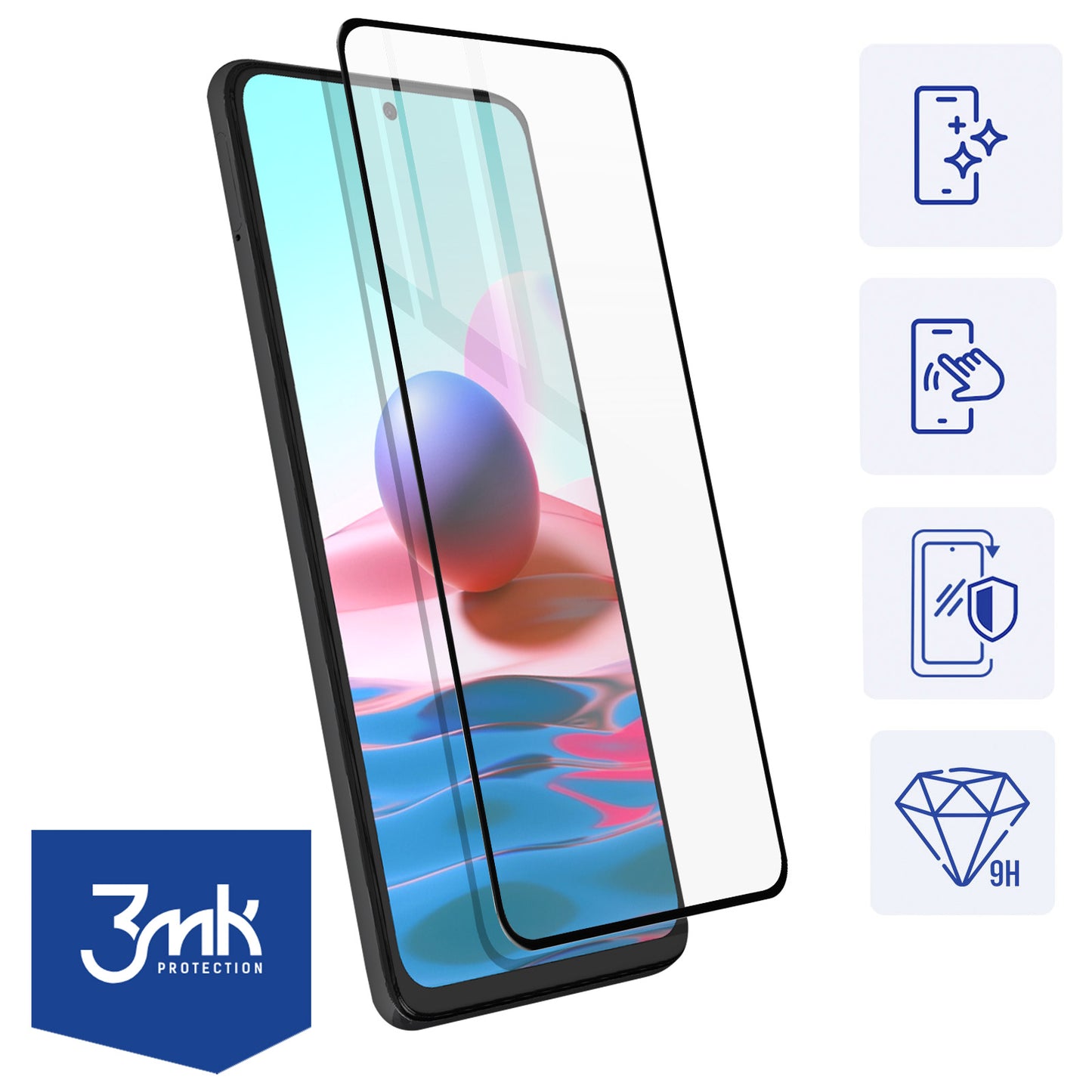 Película 3mk para Smartphone Xiaomi Redmi 10 - Vidro Temperado - HardGlass Max Lite™