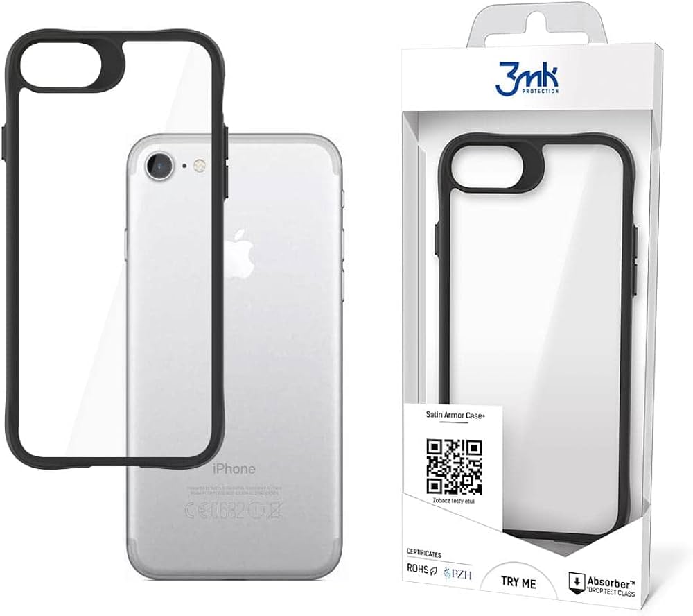 Capa Protetora Transparente / 3mk / para Smartphone iPhone 7 / 8 / SE 2020 / SE 2022 / Satin Armor Case+