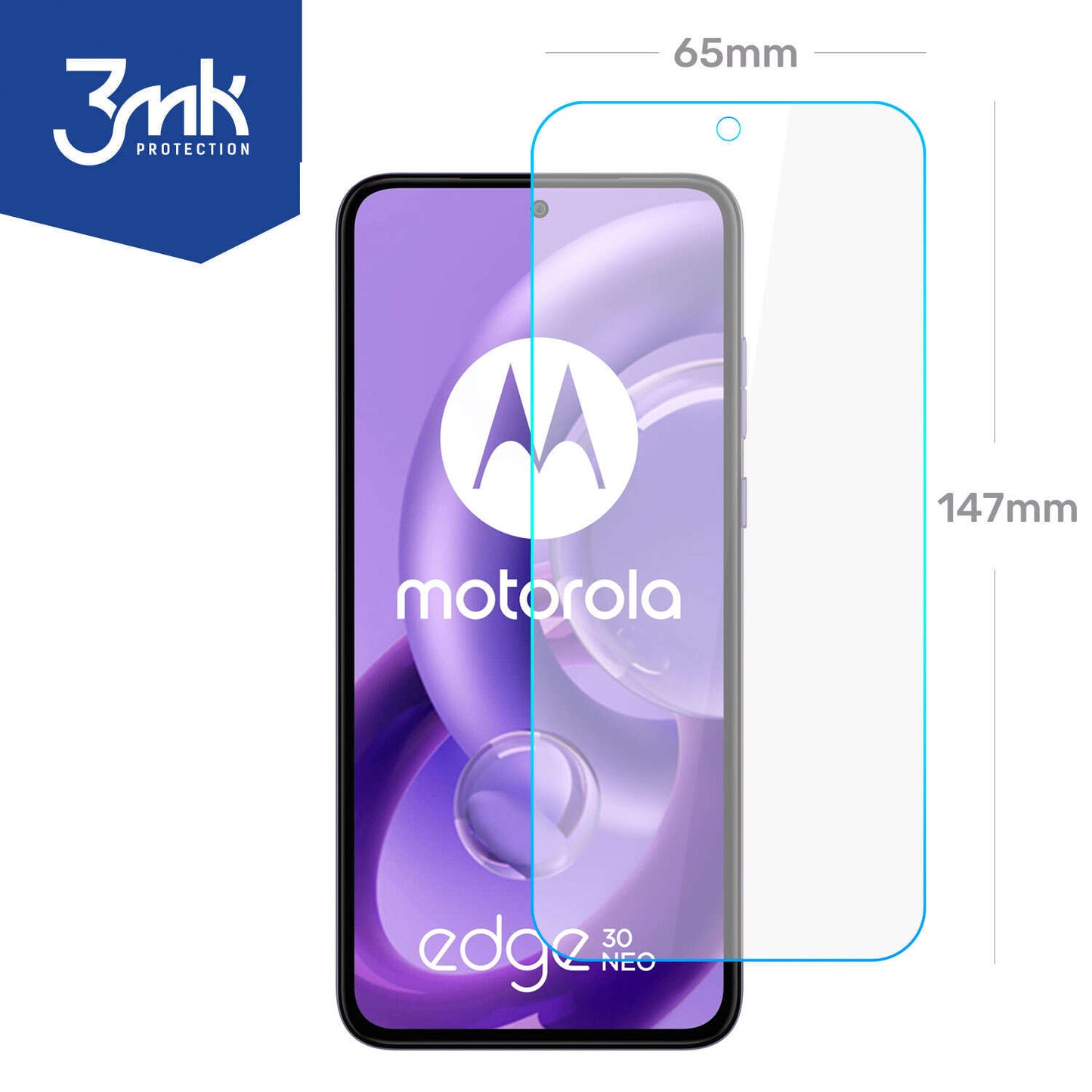 Película Protetora 3MK para Smartphone Motorola Edge 30 Neo - Vidro Híbrido FlexibleGlass™